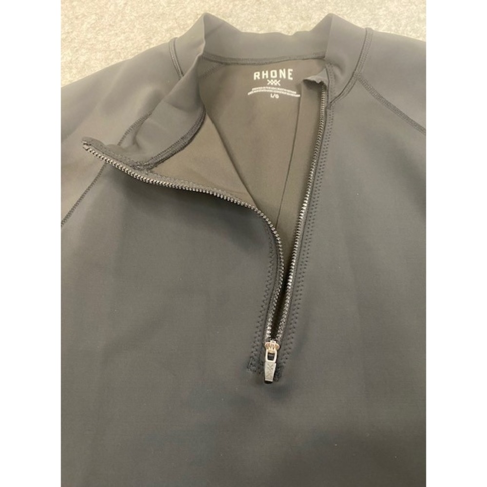 Rhone Mens Black Freeride Rashguard 1/4 Zip Short Sleeve‎ Top Size L**NWT